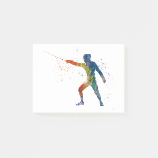 watercolor fencing ポストイット (正面)