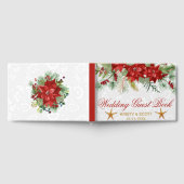Watercolor Fesive Poinsettia Winter Wedding ゲストブック (全面)