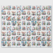 Watercolor Festive Animals Christmas  ラッピングペーパー (フラット)