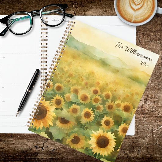Watercolor Field of Sunflowers プランナー手帳