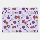 Watercolor Figs And Leaves Seamless Pattern ラッピングペーパーシート (正面2)