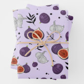 Watercolor Figs And Leaves Seamless Pattern ラッピングペーパーシート (インサイチュ)