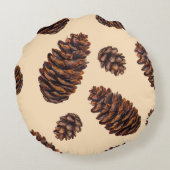 Watercolor fir cone seamless pattern, watercolour ラウンドクッション (裏面)