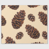 Watercolor fir cone seamless pattern, watercolour ラッピングペーパー (フラット)
