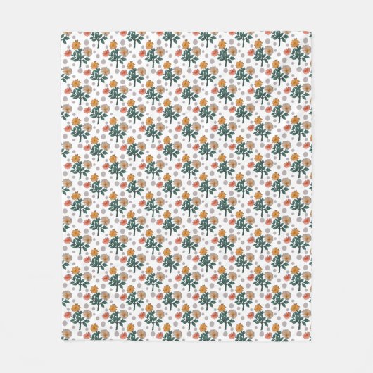 Watercolor floral  フリースブランケット (正面)