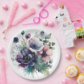 Watercolor floral  ペーパープレート (パーティー)