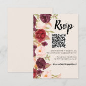 Watercolor Floral 出欠カード (正面/裏面)