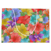 Watercolor Floral 30th Birthday ラージペーパーバッグ (裏面)