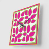 Watercolor Floral Abstract スクエア壁時計 (傾斜)