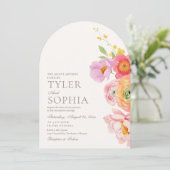 Watercolor Floral Arch Wedding Invitation 招待状 (スタンド正面)