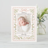 Watercolor Floral Baby Announcement 招待状 (スタンド正面)