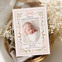 Watercolor Floral Baby Announcement