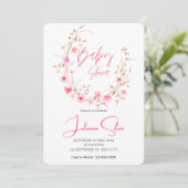 Watercolor Floral Baby Shower  招待状 (スタンド正面)