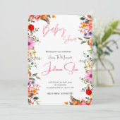 Watercolor Floral Baby Shower  招待状 (スタンド正面)