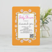 Watercolor Floral Baby Shower Invitation 招待状 (スタンド正面)