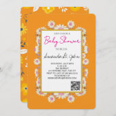 Watercolor Floral Baby Shower Invitation 招待状 (正面/裏面)