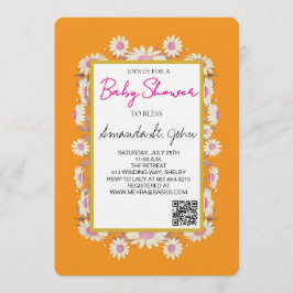 Watercolor Floral Baby Shower Invitation 招待状