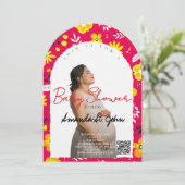 Watercolor Floral Baby Shower Invitation 招待状 (スタンド正面)