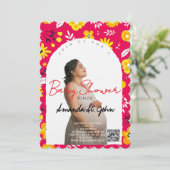 Watercolor Floral Baby Shower Invitation 招待状 (スタンド正面)