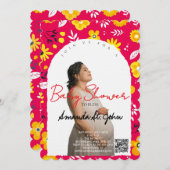 Watercolor Floral Baby Shower Invitation 招待状 (正面/裏面)