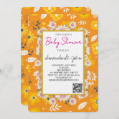 Watercolor Floral Baby Shower Invitation 招待状 (正面/裏面)