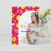 Watercolor Floral Baby Shower Invitation 招待状 (スタンド正面)