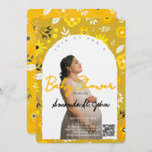 Watercolor Floral Baby Shower Invitation 招待状 (正面/裏面)