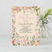 Watercolor Floral Baby Shower Invitation 招待状 (スタンド正面)