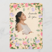 Watercolor Floral Baby Shower Invitation 招待状 (裏面)