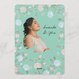 Watercolor Floral Baby Shower Invitation 招待状