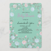 Watercolor Floral Baby Shower Invitation 招待状 (正面)