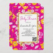 Watercolor Floral Baby Shower Invitation 招待状 (正面/裏面)