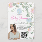Watercolor Floral Baby Shower Invitation 招待状 (正面)