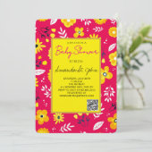 Watercolor Floral Baby Shower Invitation 招待状 (スタンド正面)