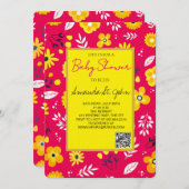 Watercolor Floral Baby Shower Invitation 招待状 (正面/裏面)