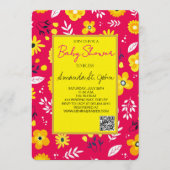 Watercolor Floral Baby Shower Invitation 招待状 (正面)