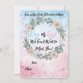 Watercolor Floral Baby Shower Invitation - Pink an 招待状 (正面)