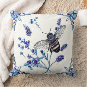 Watercolor Floral Bee Garden Mother’s Day クッション (ブランケット)