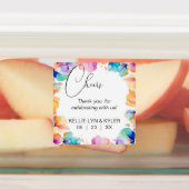 Watercolor Floral Beverage Label DIY Cheers ラベル (貼付)