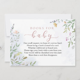 Watercolor Floral Books for Baby Insert 招待状