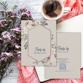 Watercolor+Floral+Botanical+Arch+Wedding+Reply+By 出欠カード