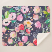 Watercolor floral botanical pattern and seamless b シェルパブランケット (正面(横))