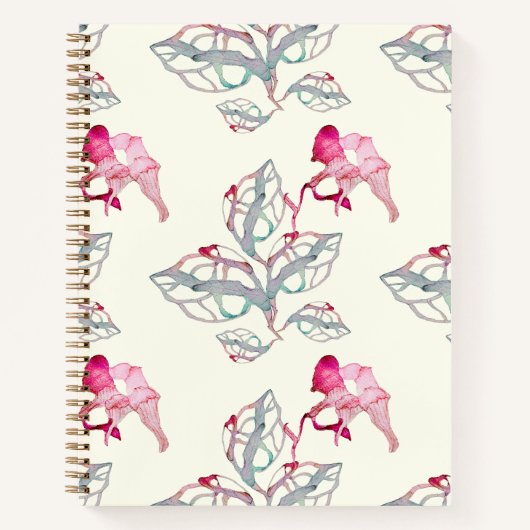 Watercolor Floral Botanical Spiral Notebook ノートブック (正面)