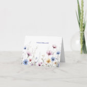 Watercolor Floral Bottom Border Wildflowers ノートカード (正面)