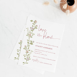Watercolor Floral Bridal Shower Invitation 招待状
