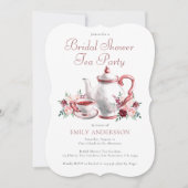 Watercolor Floral Bridal Shower Tea Party   (正面)
