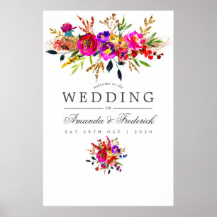 Watercolor Floral Bridal Shower Welcome ポスター