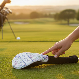 Watercolor Floral Butterfly ゴルフヘッドカバー