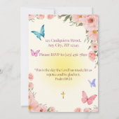 Watercolor Floral Christian Birthday Invitation  招待状 (裏面)