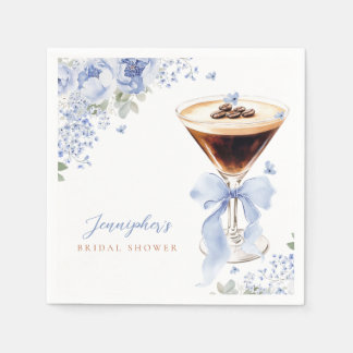 Watercolor Floral Coffee Bridal Shower Napkins スタンダードカクテルナプキン
